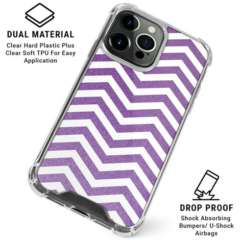Purple Chevron iPhone 16 Pro Clear Case